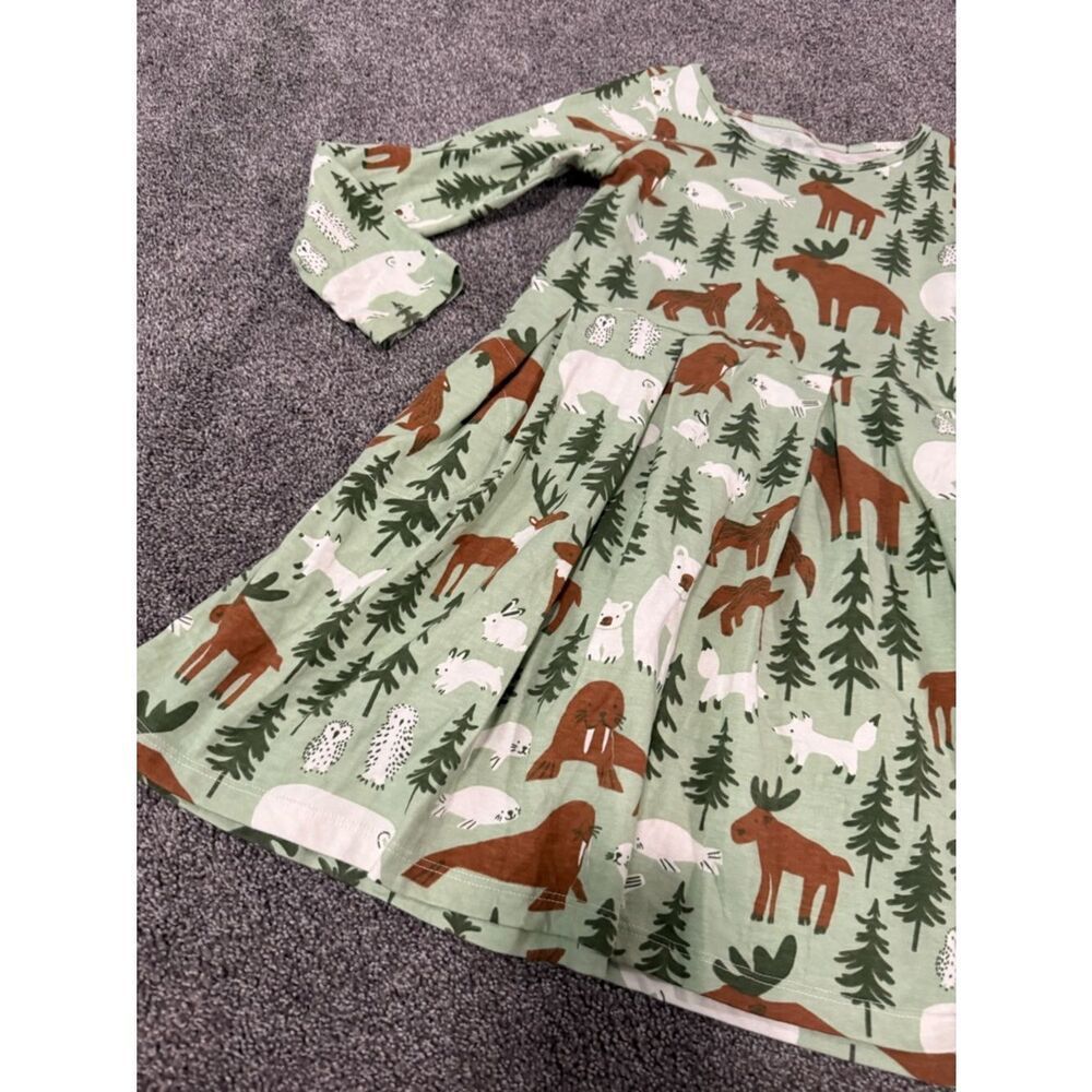 Winter Water Factory Green Woodland Forest Print Dress Sz 6 — image 3 of 4